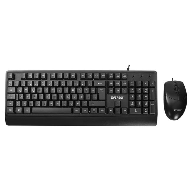 Everest Kablolu Set Usb Q Türkçe Siyah (KM-619)
