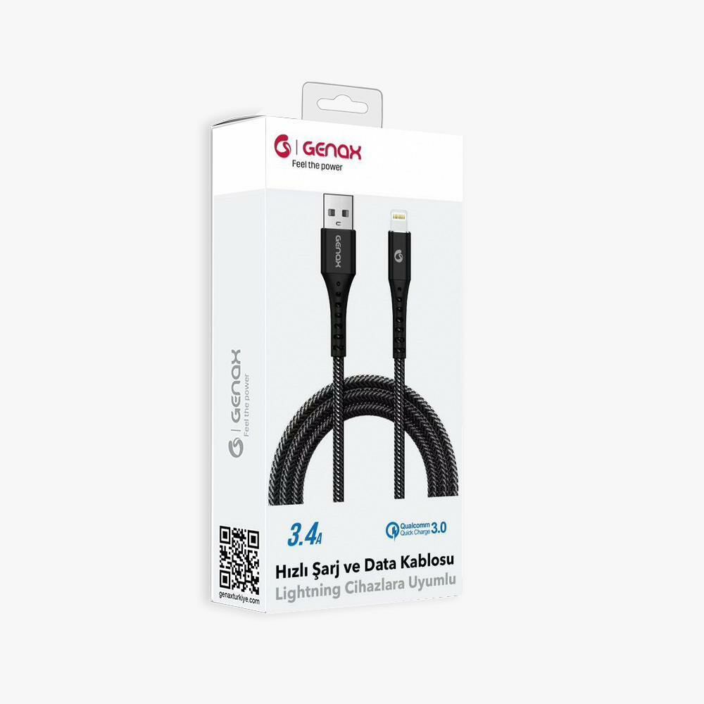 Lightning örgü hızlı şarj ve data kablosu
