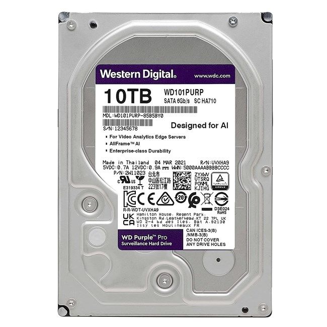 WD Purple Pro 10TB 7200Rpm 256MB -WD101PURP