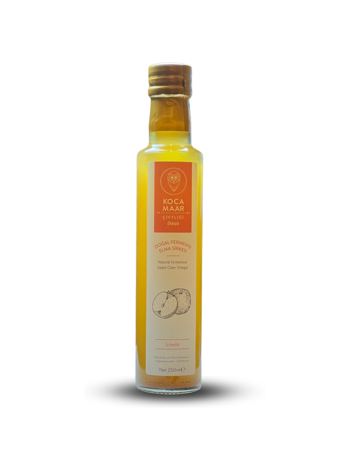 KOCAMAAR ELMA SİRKESİ DOĞAL FERMANTE (Apple cider vinegar natural fermented ) İÇMELİK 250 ml