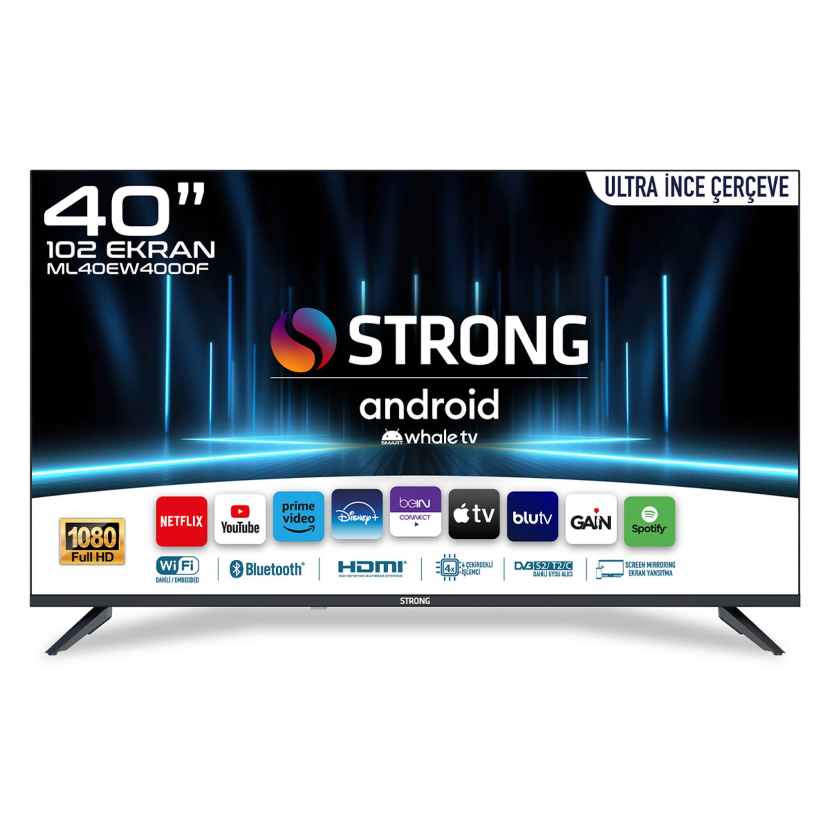 STRONG ML40EW4000 40’’ 102cm Ekran Full HD Uydu Whale TV LED