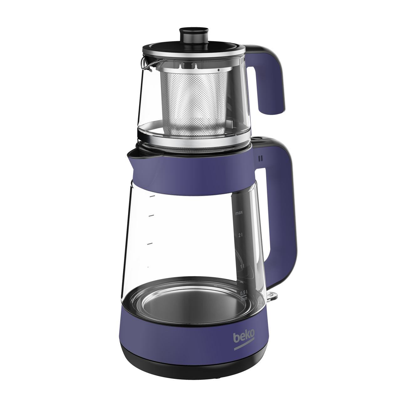Beko CM 5964 Floral Violet 1900 W Cam Demlikli Çay Makinesi