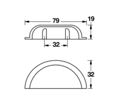 LAMONT Kulp mat siyah 32mm