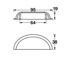 LAMONT Kulp mat siyah 64mm