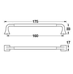 ELMER Kulp mat siyah 160mm