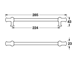 BERNARD Kulp mat siyah 160 mm