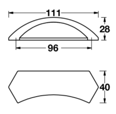 NOVE Kulp mat siyah 96mm