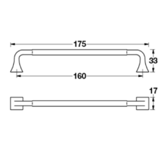 ELMER Kulp parlak pirinç 160mm