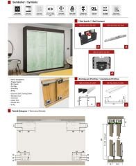 Euroflex Çift Yavaşlatıcılı Sürgü Kayar Kapak Mekanizması Junior 035Ç