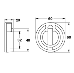 NORGE Sarkaç kulp parlak pirinç 32mm
