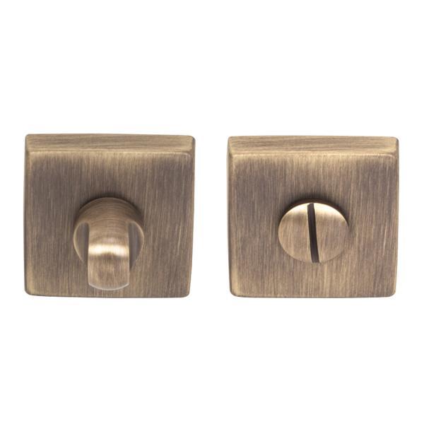 Rozet (wc) kare antik bronz