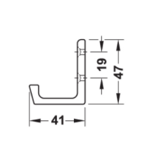 LAISY Aski mat krom 17x41x47mm