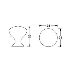 VERRE Dügme Kulp mat siyah 23mm