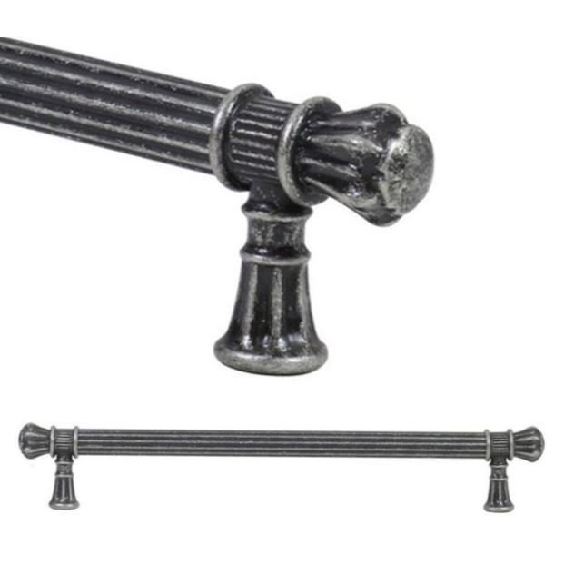 Lüks Çizgili Rustik Antik Gümüş 224 Mm Kulp