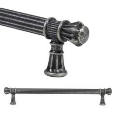 Lüks Çizgili Rustik Antik Gümüş 320 Mm Kulp