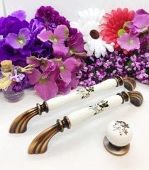 192 Mm Antik Bakır Lüks Porselen Kulp Özel Desenli