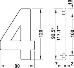 Kapı no C p.çelik mat 93mm