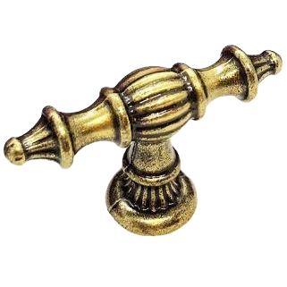 Şehzade Düğme Antik Sarı Rustik Zamak Kulp