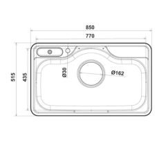 CAPUA COMBI Eviye seti,850x515mm,satin