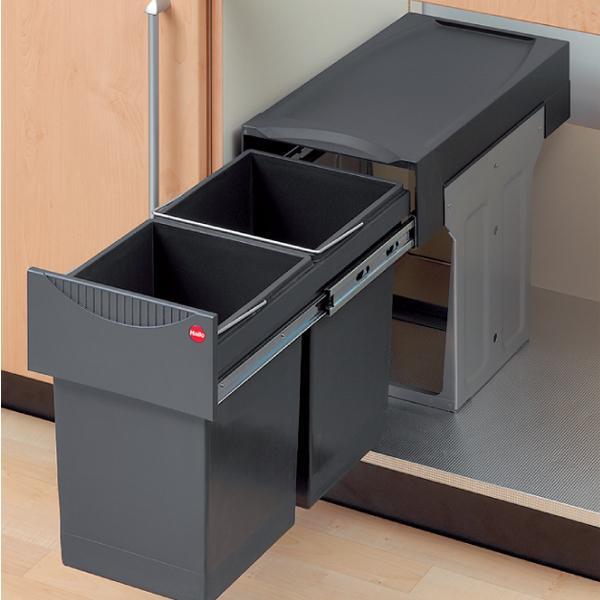 TANDEM Çöp kutusu, gri, 2x15lt