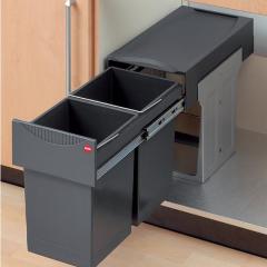 TANDEM Çöp kutusu, gri, 2x15lt