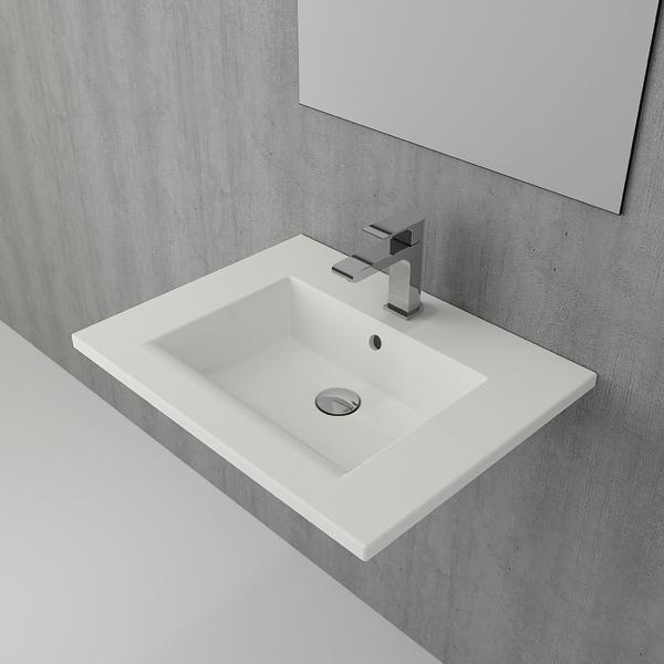 TIERRA 60 Lavabo, parlak beyaz,615x475mm