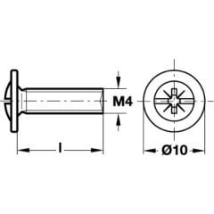 Kulp vidasi galvaniz M4x8mm - 100 Adet