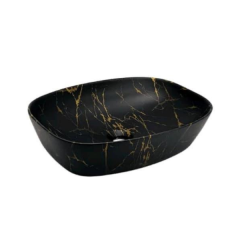 Gold Detaylı Siyah Lavabo