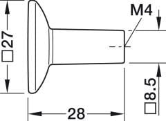 H2385 Düğme kulp mat altın