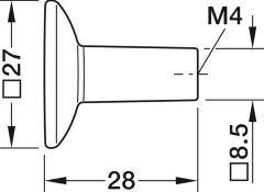 H2385 Düğme kulp titanyum