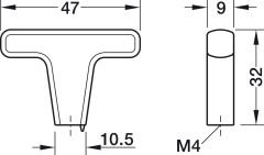 H2335 Düğme kulp titanyum