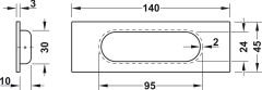 JACKLON Gömme kulp parlak prinç(PVD)140x45mm