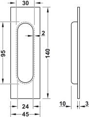 JACKLON Gömme kulp mat siyah(PVD)140x45mm