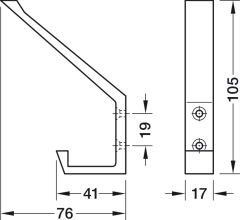 LAISY Askı mat siyah 17x76x105mm