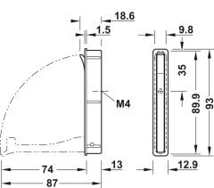 RUBOR JR Askı paslanmaz çelik renkli 13x93mm