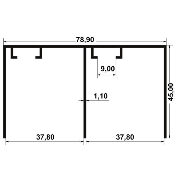 Multisoft 60 Üst ray alü. eloksal 2,7m
