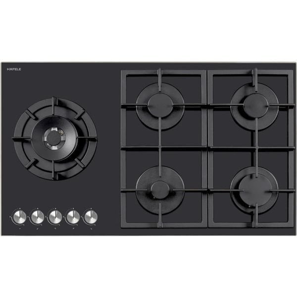 GOURMET Ocak gazli 90cm 4G1W siyah cam