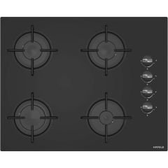 LUCE Ocak gazli 65cm 4G siyah cam