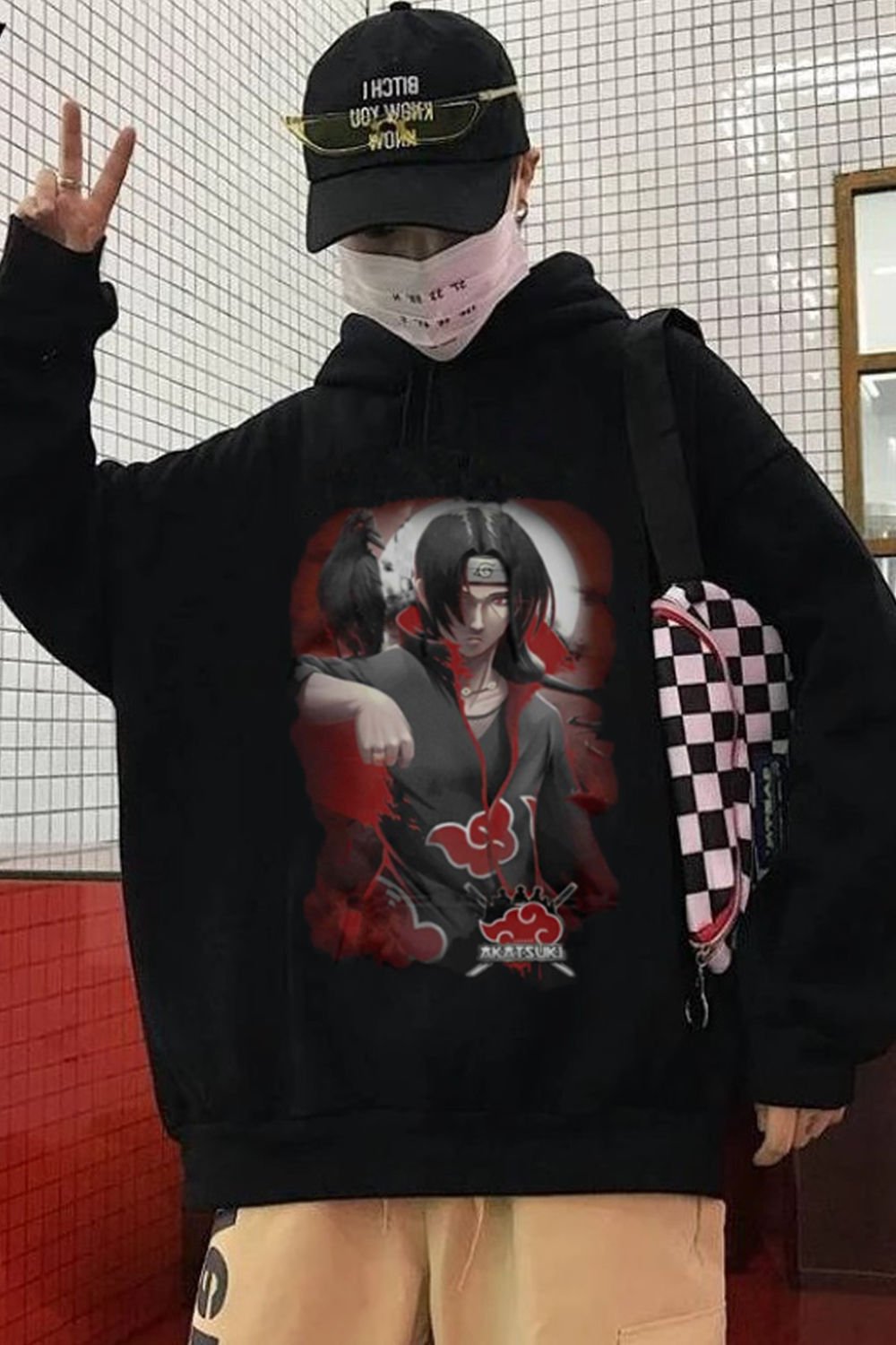 Anime Naruto Itachi Uchiha Kapüşonlu Unisex Oversize Sweatshirt