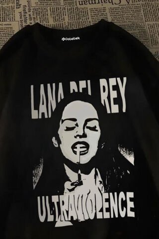 Siyah Lana Del Rey-Stencil Ultraviolence Unisex T-Shirt