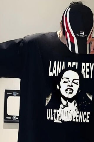 Siyah Lana Del Rey-Stencil Ultraviolence Unisex T-Shirt