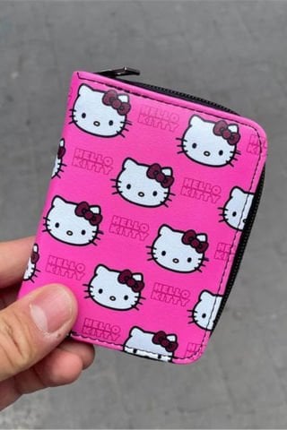 Pembe Hello Kitty Basic Kolaj Kısa Cüzdan