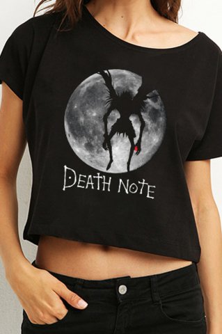 Anime Death Note Ryuk Moon Yarım Kadın T-shirt