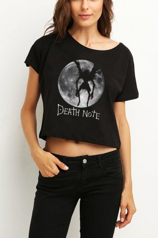 Anime Death Note Ryuk Moon Yarım Kadın T-shirt