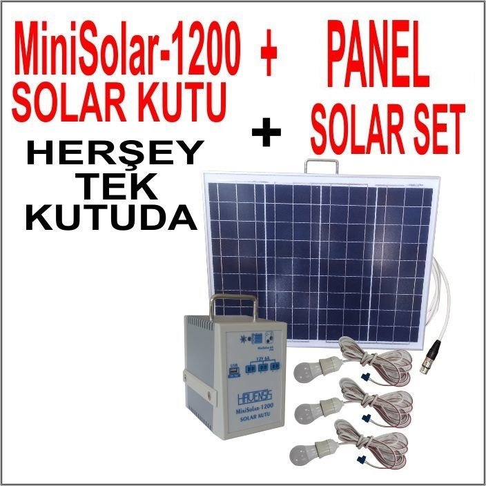 MiniSolar-1200 SOLAR KUTU LİFEPO4 AKÜ AMPUL SET