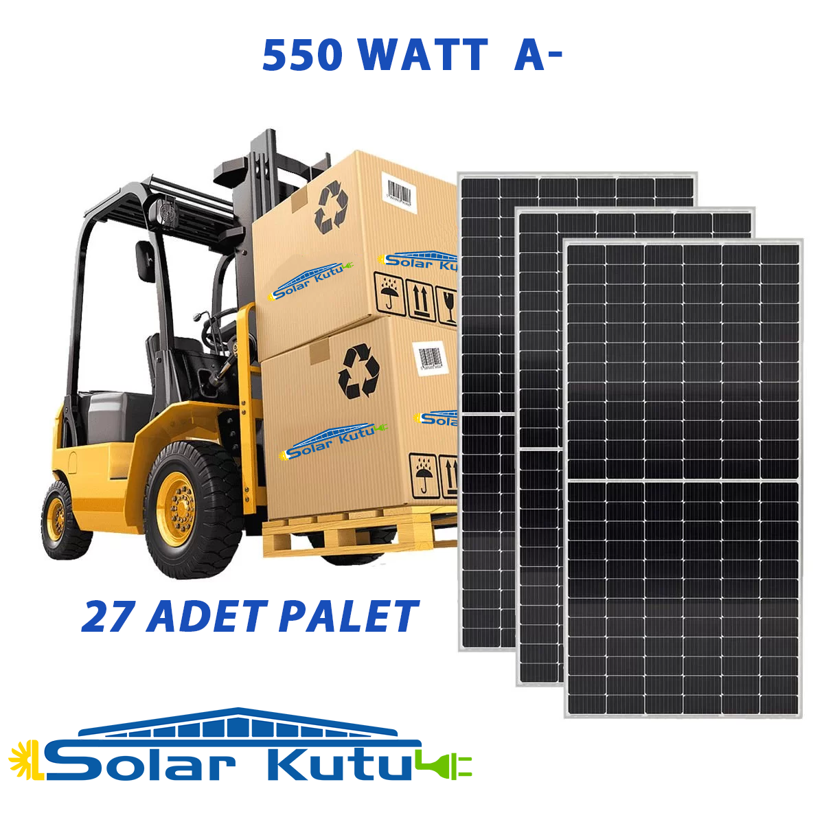 Alfa 550 W A- Half Cut Monokristal Güneş Paneli 27 Adet 1 Palet