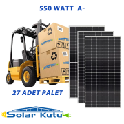 Alfa 550 W A- Half Cut Monokristal Güneş Paneli 27 Adet 1 Palet