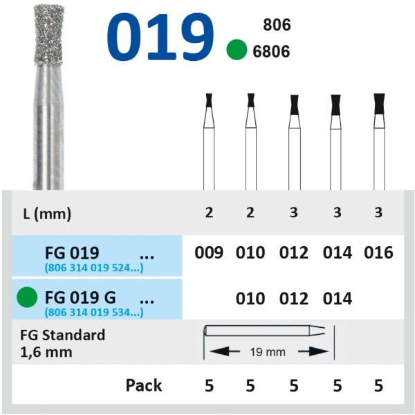 Ters Konik Elmas Frez, Boyun Elmas Kaplı - FG 019