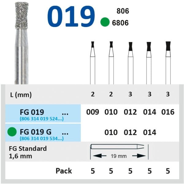 Ters Konik Elmas Frez, Boyun Elmas Kaplı - FG 019