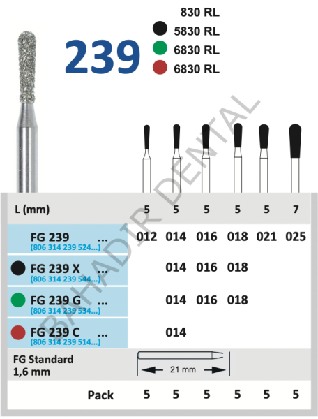Tersine Konik Ucu Yuvarlak Elmas Frez - Horico FG 239